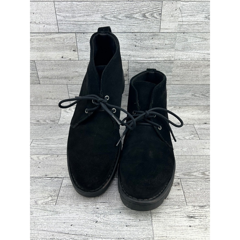 Born Black Suede Chukka Boots Womens 7M Lace Up Lug Sole Ankle Booties F75009